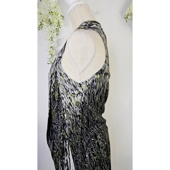 Lane Bryant Sleeveless Open Front Cardigan Vest Abstract Print Drape Hem 14/16 - Picture 5 of 11